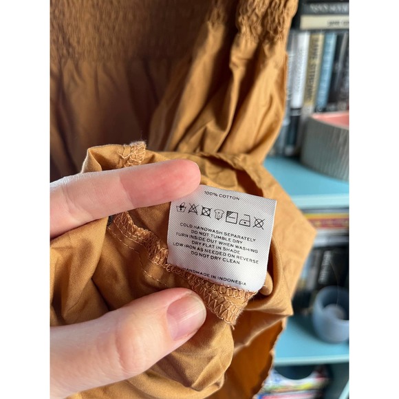 Faithfull the Brand Mariette Mini Dress in Plain Caramel - Picture 7 of 8